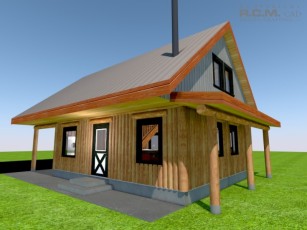 1041 sqft - Vertical Log Cabin