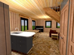1041 sqft - Vertical Log Cabin