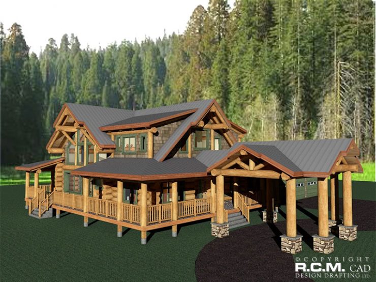 Moncks Corner South Carolina Log Home RCM Cad Design Drafting Ltd.